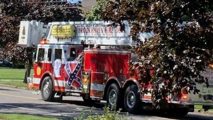 Brookhaven Fire Confederate Flag  NY .5f4d0939c5173-696x392