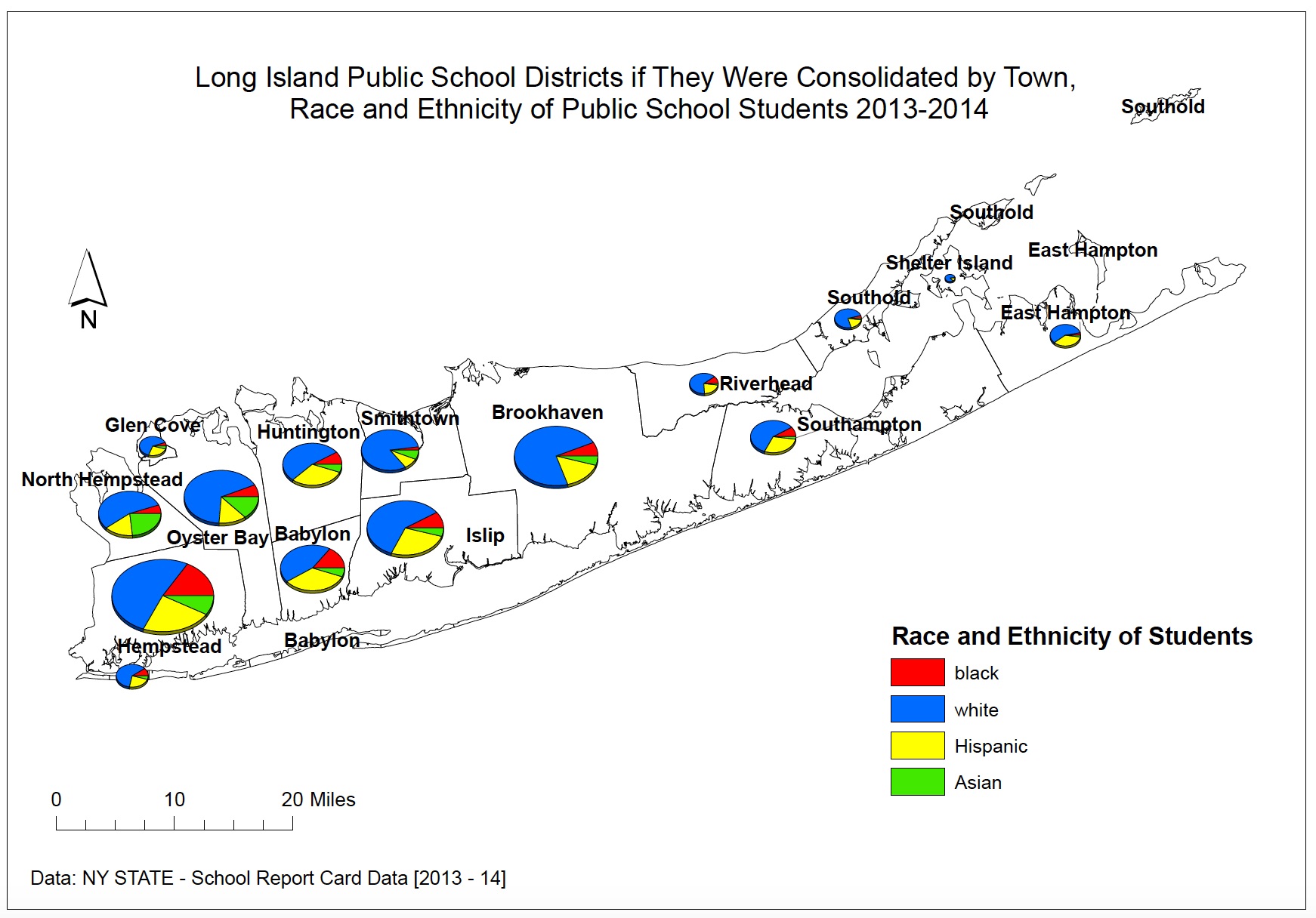 Public School Districts if They Were Consolidated by Town Race and Ethnicity of Public School Students 2013-14